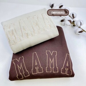 Aangepaste geborduurde Mama Sweatshirt geborduurde MAMA Pullover cadeaus voor Moederdag cadeau idee shirt, cadeau voor moeder cadeaus voor haar minimalistisch