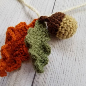 Autumn Leaves and Acorn Crochet Garland - Etsy