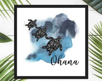 Ohana Turtle Family Digital Wall Art Hawaiian Turtle Wall - Etsy Ohana Turtle Family Digital Wall Art Hawaiian Turtle Wall - Etsy