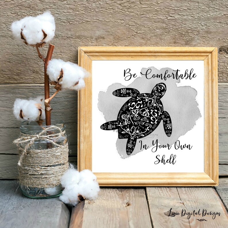 Hawaiian Turtle, Be Comfortable in Your Own Shell Quote, Hawaiian