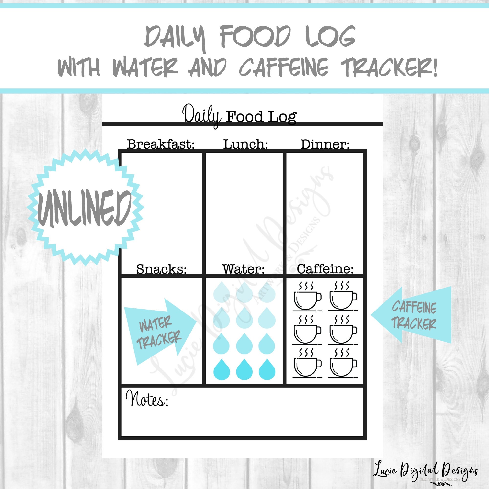 Daily Food Log, Simple Food Log, Food Agenda, Printable, Food Tracker ...