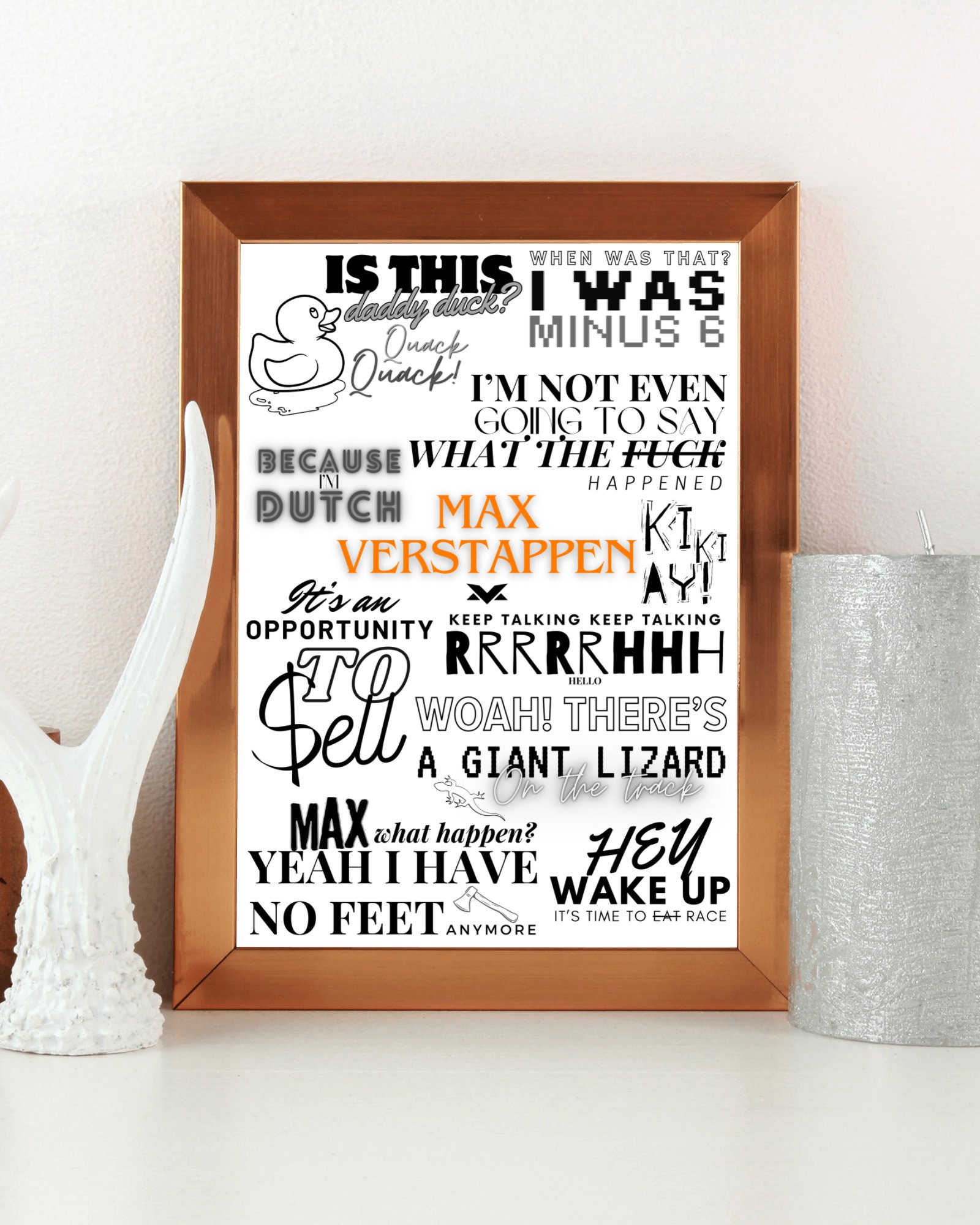 F1 Max Verstappen Quote Poster - Etsy
