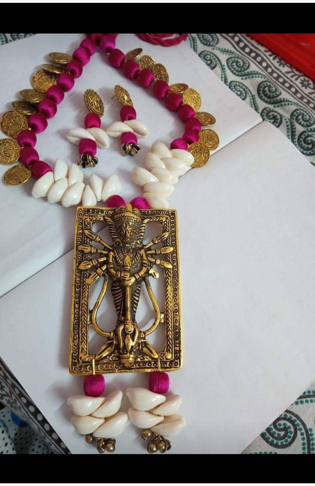 Dokra hot sale durga pendant