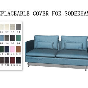 Capas de sofá substituíveis para SÖDERHAMN (3 assentos com apoio de braço), capa de sofá, capa de sofá Soderhamn, capa de sofá para Soderhamn, capas de sofá Soderhamn