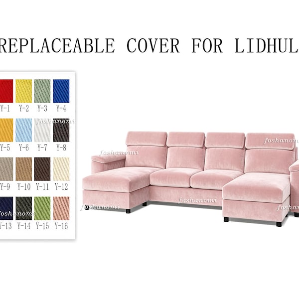 Replaceable Sofa Covers For LIDHULT 4 Seats With 2 Chaise,500 + fabric color options