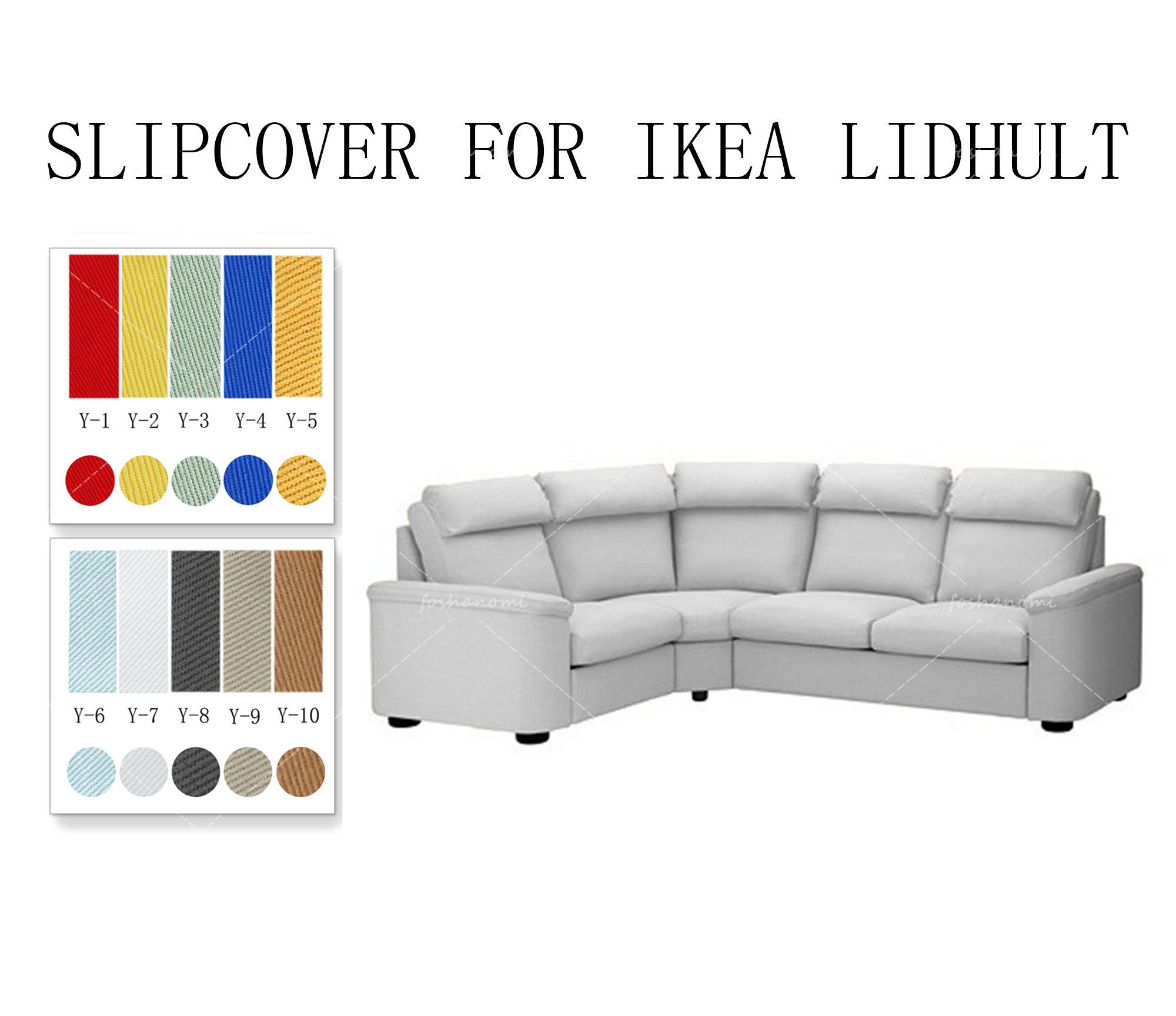 Replaceable Sofa Covers for IKEA LIDHULT4 Seats With Corner corner