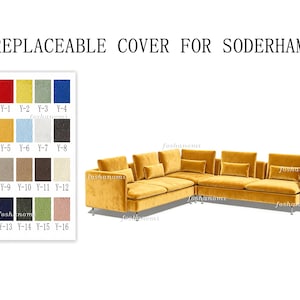 Replaceable Sofa Covers For SÖDERHAMN 6 Seats with corner(Corner+3+3 Seats),Soderhamn Slipcover