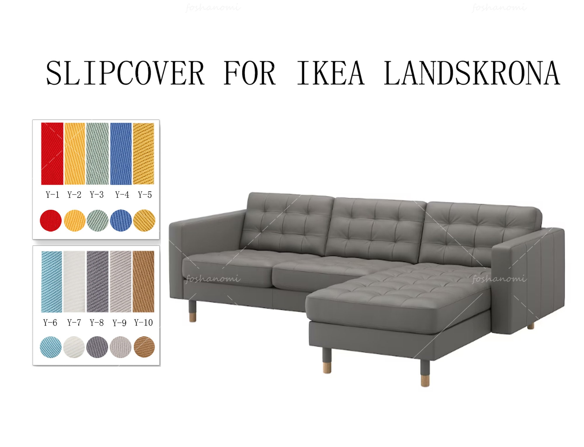 IKEA LANDSKRONA Sofa Cover3 Seat With Chaise/2seat1 - Etsy Finland