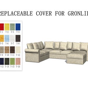 Replaceable Sofa Covers For GRÖNLID 5 Seats Corner sofa with Chaise,Sofa covers,Gronlid sofa covers,covers for Gronlid sofa,Couch Covers