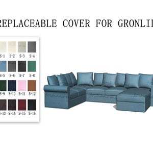 Replaceable Sofa Covers For GRÖNLID 5 Seats Corner sofa With Chaise,Sofa covers,Gronlid sofa covers,covers for Gronlid sofa,Couch Covers