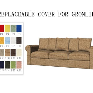 Replaceable Sofa Covers For GRÖNLID(3 Seats),Gronlid Slipcovers,Gronlid sofa cover,cover for Gronlid sofa,sofa cover for Gronlid,Couch Cover