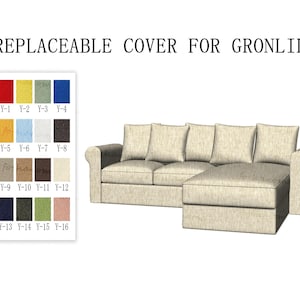 Replaceable Sofa Covers For GRÖNLID Sofa covers(2 Seats+Chaise,2 Seats bed+Chaise),Gronlid sofa covers,couch covers for Gronlid,sofa covers