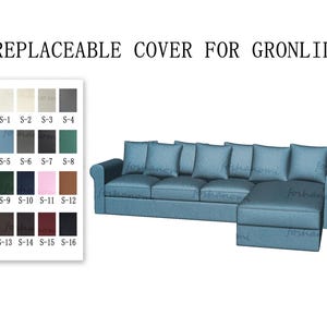 Replaceable Sofa Covers For GRÖNLID(3 Seats+Chaise,3 Seats Bed+Chaise),Gronlid sofa covers,cover for Gronlid sofa,Gronlid Couch Covers