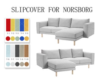 Replaceable Sofa Covers For NORSBORG(3 Seats with Chaise/2 Seats+1 Chaise),Couch covers,cover for Norsborg sofa,Slipcovers For Norsborg sofa