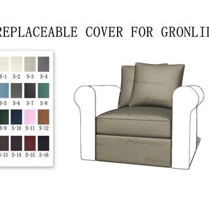 GRÖNLID 1人掛けセクション用交換可能なソファーカバー、ソファーカバー、GRÖNLIDソファーカバー、Gronlid用ソファーカバー、Gronlid用ソファーカバー、ソファーカバー