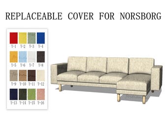 Capas de sofá substituíveis para NORSBORG (4 assentos com chaise/3 assentos + 1 chaise), capas de sofá, capa para sofá Norsborg, capas para sofá Norsborg