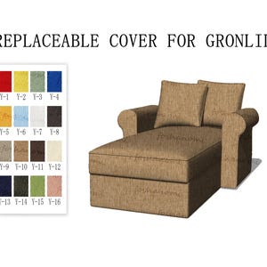 Replaceable Sofa Covers For GRÖNLID(Chaise),Sofa covers,Gronlid sofa cover,couch covers for Gronlid,sofa covers for Gronlid,Couch Covers