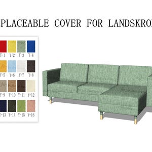 Austauschbare Sofabezüge für LANDSKRONA (2 Sitze + Chaise / 3 Sitze + Chaise), LANDSKRONA Sofabezüge, Sofabezüge für Landskrona, Sofabezüge