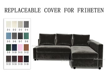 Vervangbare bankhoezen voor FRIHETEN (2 plaatsen bed + chaise longue), hoes friheten, 500+ stofkleuropties