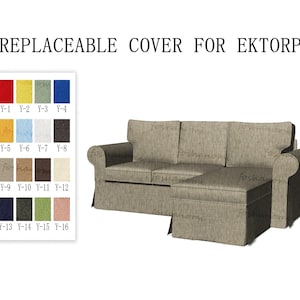 Replaceable Sofa Covers For EKTORP(3 Seats With Chaise),Sofa covers,Ektorp sofa covers,sofa covers for Ektorp,couch covers for Ektorp