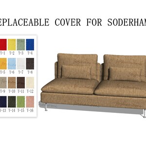 SÖDERHAMN用交換可能ソファカバー（3人掛け、肘掛けなし）、ソファ