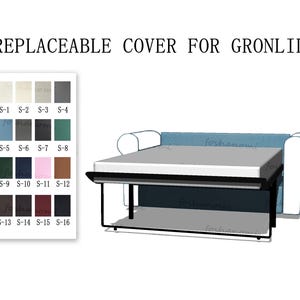 Replaceable Sofa Covers For GRÖNLID 2 Seats Bed Section,Sofa covers,GRÖNLID sofa covers,sofa covers for Gronlid,Couch Covers for Gronlid