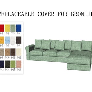 Replaceable Sofa Covers For GRÖNLID(3 Seats+Chaise,3 Seats Bed+Chaise),Gronlid sofa covers,covers for Gronlid sofa,Gronlid Couch Covers