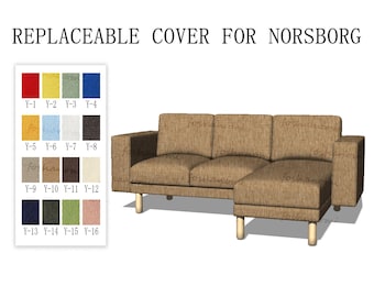Capas de sofá substituíveis para NORSBORG (3 assentos com chaise/2 assentos + 1 chaise), capas de sofá, capa para sofá Norsborg, capas para sofá Norsborg