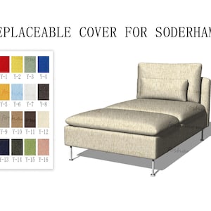 Replaceable Sofa Covers For SÖDERHAMN(Chaise),Sofa cover,Soderhamn sofa cover,cover for Soderhamn sofa,Couch Cover for Soderhamn,Couch Cover