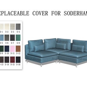 Capas de sofá substituíveis para SÖDERHAMN (canto + 2 assentos), capas de sofá, capa de sofá Soderhamn, capas de sofá para Soderhamn, capa de sofá, capas de sofá