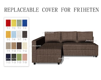 Vervangbare bankhoezen voor FRIHETEN (2 plaatsen bed + chaise longue), hoes friheten, 500+ stofkleuropties