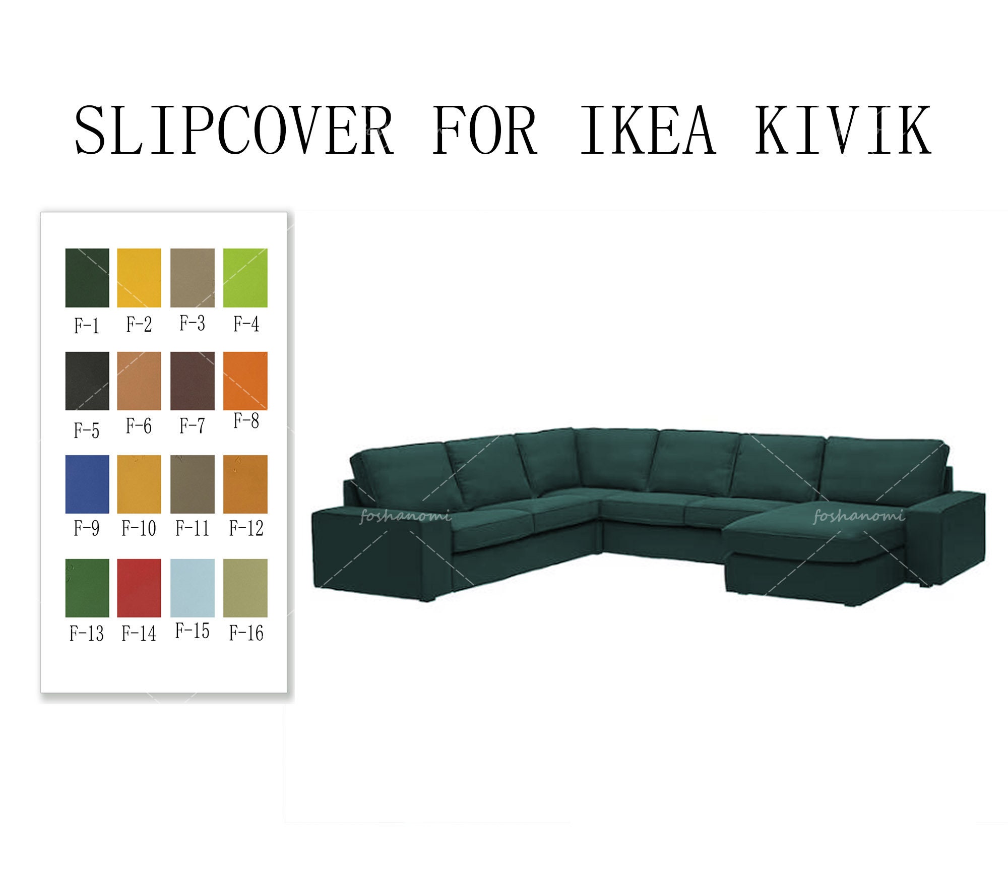 Replaceable Sofa Covers for IKEA KIVIK 5 Seats With Corner and
