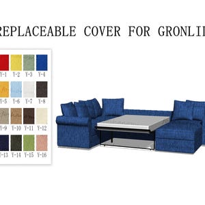 Replaceable Sofa Covers For GRÖNLID Corner 2 Seats+2 Seats Bed+Chaise,Sofa covers,GRÖNLID sofa covers,sofa cover for Gronlid,Couch Covers