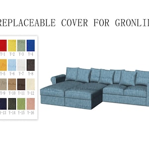 Replaceable Sofa Covers For GRÖNLID 4 Seats With Chaise(2 Seats +2 Chaise),Gronlid sofa covers,covers for Gronlid sofa,Gronlid Couch Covers