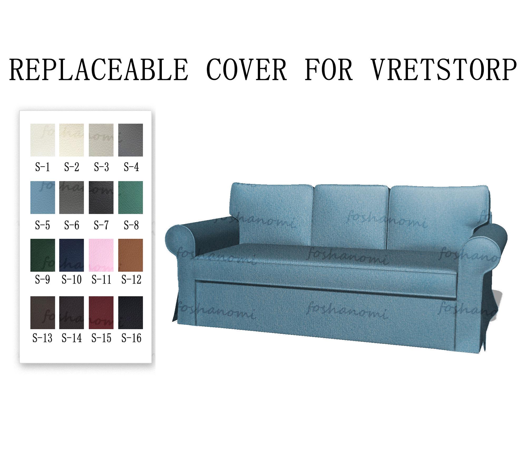VRETSTORP(3人掛けソファベッド)用交換可能ソファカバー、ソファー 