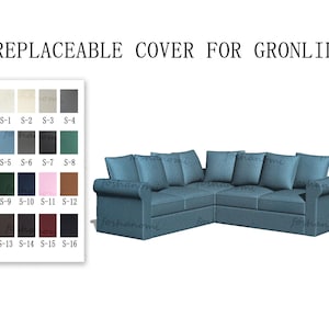 Replaceable Sofa Cover For GRÖNLID 5 Seats With Corner(Corner 2 Seats+2 Seats),Gronlid sofa cover,cover for Gronlid sofa,Gronlid Couch Cover