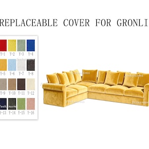 Replaceable Sofa Covers For Model of GRÖNLID,Slipcover,Comfortable,500 + fabric color options