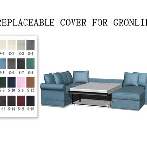 Replaceable Sofa Covers For GRÖNLID Corner 2 Seats+2 Seats Bed+Chaise,Sofa covers,GRÖNLID sofa covers,sofa cover for Gronlid,Couch Covers