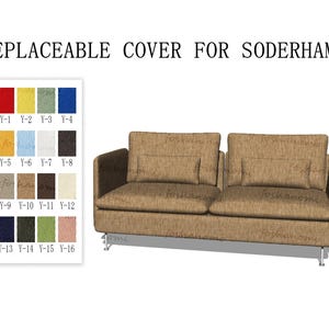 Capas de sofá substituíveis para SÖDERHAMN (3 assentos, 3 assentos + 2 apoios de braço), capas de sofá, capas de sofá Soderhamn, capa de sofá, capas de sofá para Soderhamn