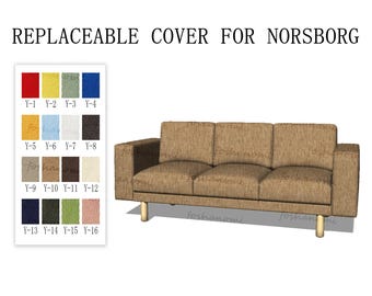 Fundas de sofá reemplazables para NORSBORG (3 plazas), funda de