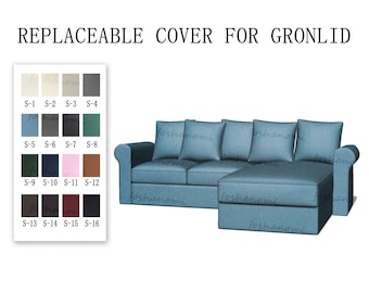 GRÖNLID 3人掛けベッド用交換可能なソファーカバー、ソファーカバー