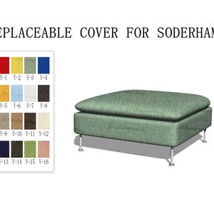 Capas de sofá substituíveis para SÖDERHAMN (otomano), capa de sofá, capas de sofá Soderhamn, capa de sofá, capas de sofá para Soderhamn, capa de sofá Soderhamn