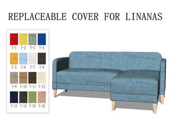 Replaceable Sofa Covers For LINANÄS(3 Seats with Chaise/2 Seats+1 Chaise),Sofa covers,LINANÄS sofa cover,sofa covers for Linanas,Couch cover