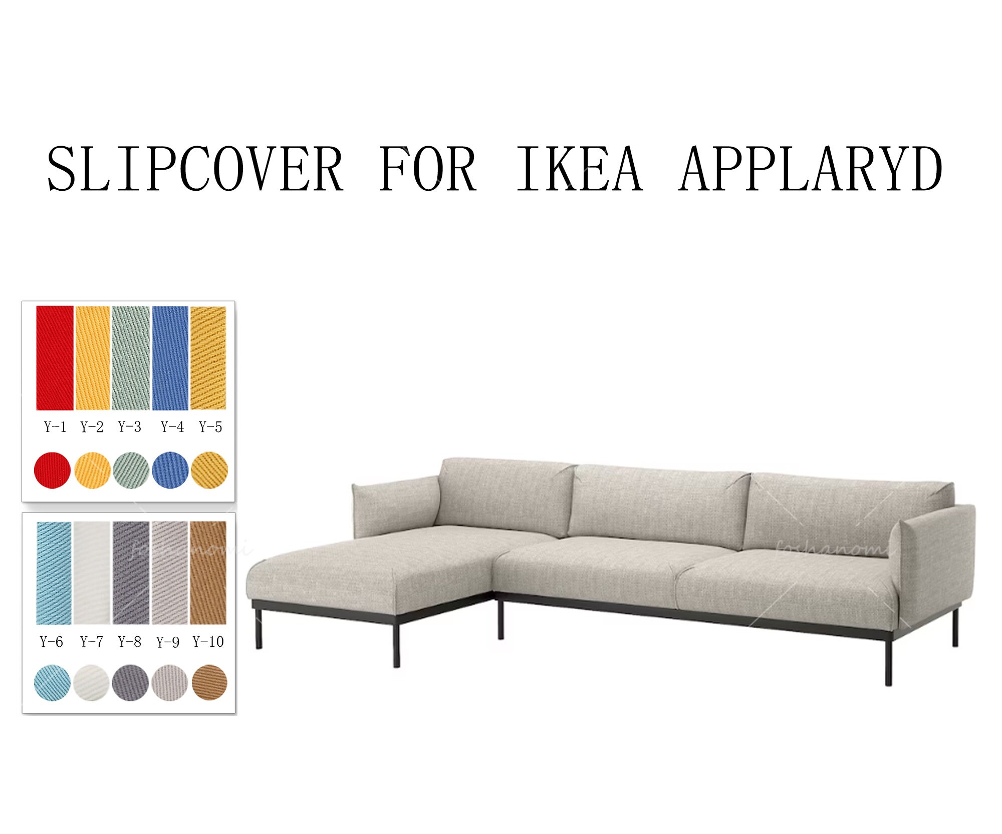 IKEA APPLARYD Sofa Covers4 Seat With Chaise/3 Seat1 Etsy Canada