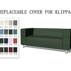 Fundas de sofá reemplazables para KLIPPAN (2 plazas, 4 plazas), funda KLIPPAN, cómodas, más de 500 opciones de colores de tela.