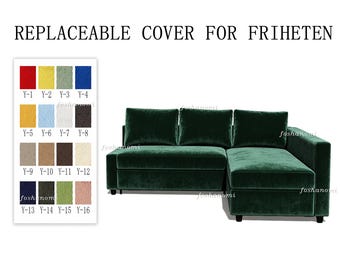 Replaceable Sofa Covers For FRIHETEN(2 Seats Bed+Chaise),Friheten Slipcover,500 + fabric color options