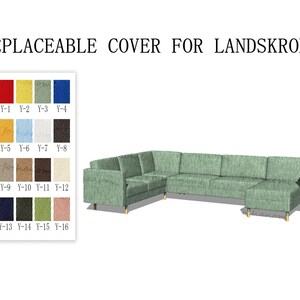Austauschbare Sofabezüge für LANDSKRONA 6 Sitzer mit Ecke und Chaise (Ecke 2 + 3 Sitze + Chaise), LANDSKRONA Sofabezügen, Sofabezug, Couch Bezug