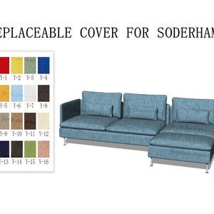 Replaceable Sofa Covers For SÖDERHAMN 4 Seats with Chaise(3 Seats+Chaise),Soderhamn sofa covers,covers for Soderhamn sofa,Couch Covers