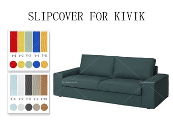 Fundas de sofá reemplazables para KIVIK (3 asientos, 2 asientos, chaise, reposapiés), funda antideslizante kivik, fundas de sofá kivik, fundas para sofá kivik, fundas de sofá