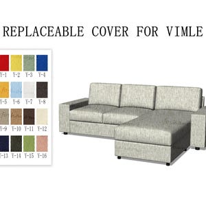 Replaceable Sofa Covers For VIMLE(2 seats+1 chaise,2 seats bed+1 chaise),Sofa cover,sofa covers,cover for Vimle sofa,Couch Covers for Vimle
